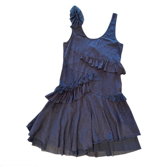 La Rok Blue Ruffled Dress NWOT - Picture 4 of 8